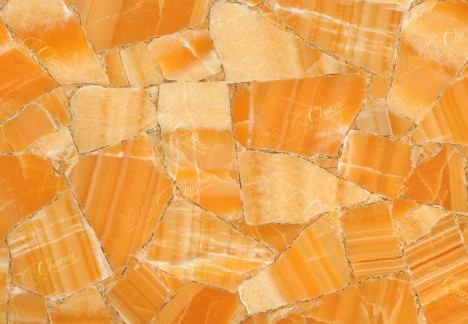 Calcite Orange With Gold - Detail