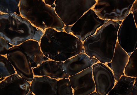 Agate Black Diamond With Gold - Detail