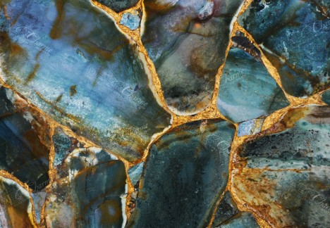 Agate Green With Gold - Detail